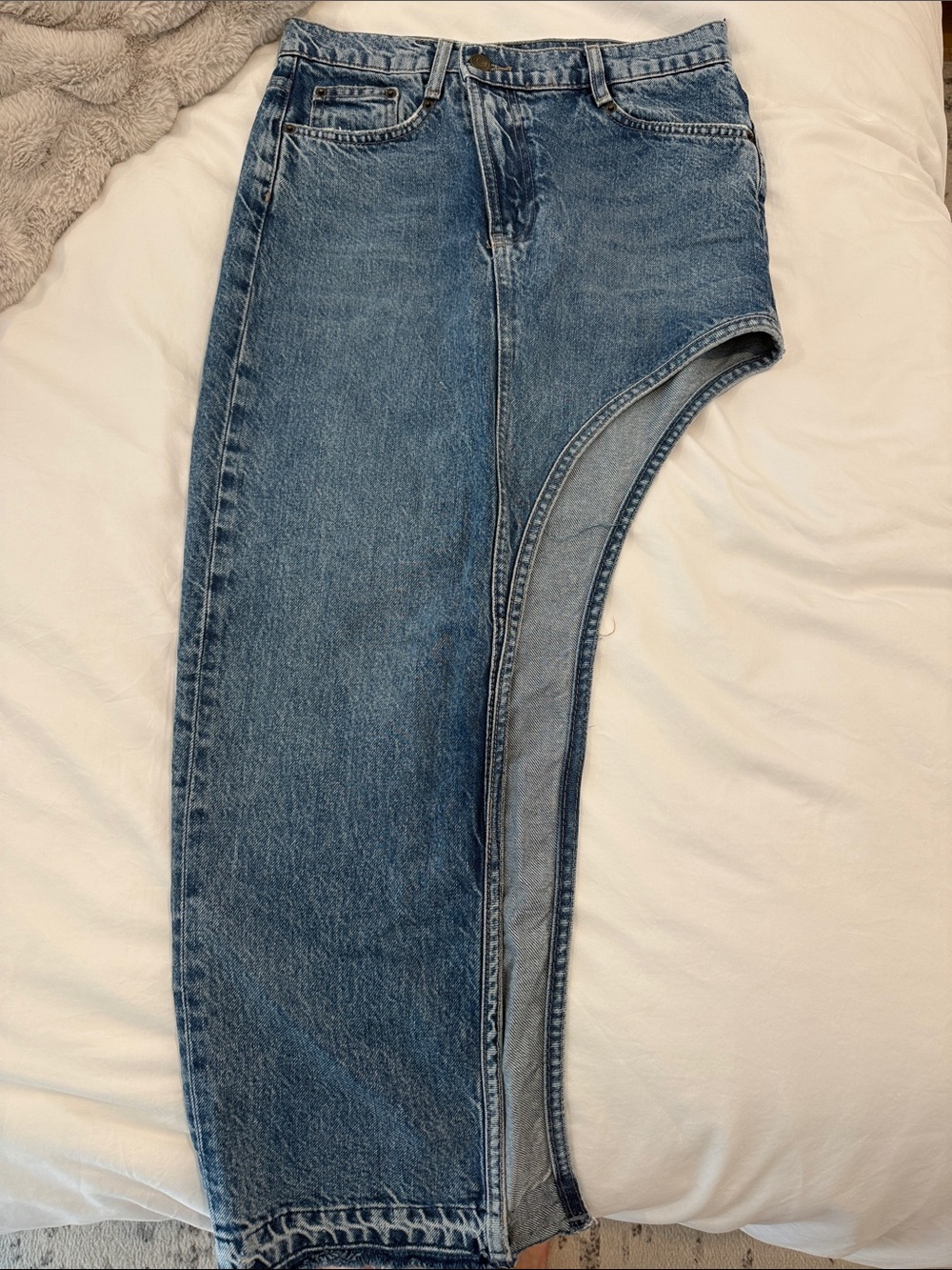 Zara Asymmetric Cutout Blue Women's maxi skirt